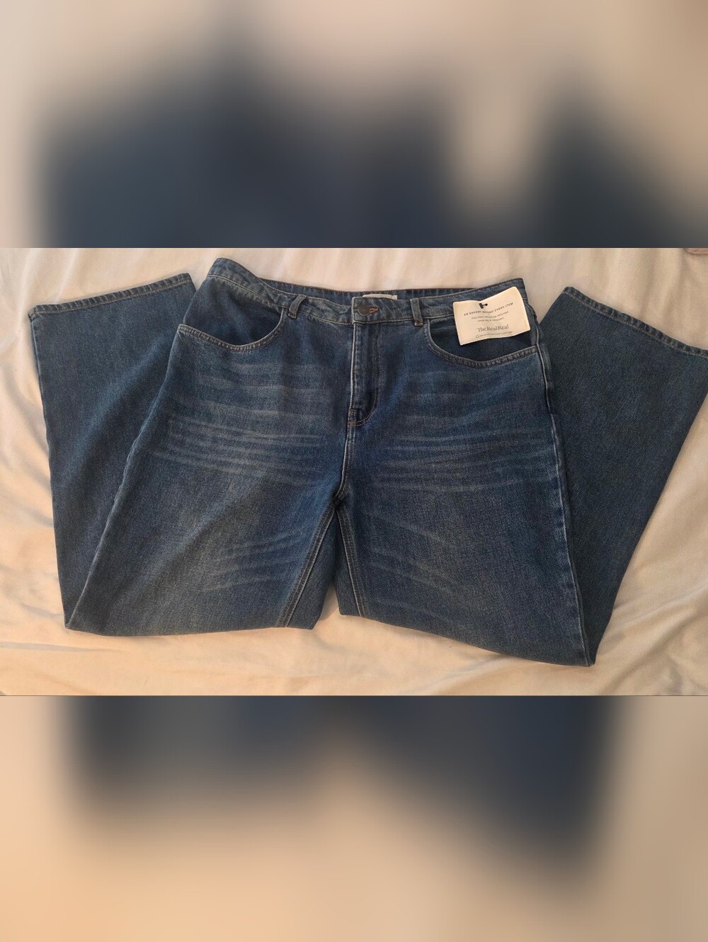 A.L.C. 100% Cotton Straight Leg Jeans Size 14 Medium Wash
